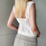 Double-Layer Strap Side Zipper Halter Top 2023 Summer New Style Pure Style Vest-Outfit