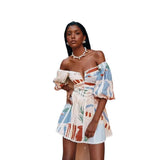 Women's Dress Dress Print Shoulder Fashion Lace Positioning