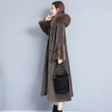 Long Large Size Thin Fox Fur Hair One Sheep Shearing Warm Coat Female 2021 New Elegant Women Winter Korean Mink Fur