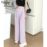 Summer Loose Pants Female S-4XL Fashion High Waist Thin Wide Leg Pants Women Simple Solid Color Casual Korean