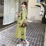 Toloer Trench Coat Female Spring And Autumn 2024 Spring New Medium And Long Korean British Style Small People Wear A Coat-Outfit