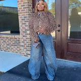 Women's Ins Style Street Big Pocket Wide Leg Pants Loose Hanging