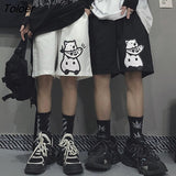 Women Shorts Half-length Loose Kawaii 2XL Printing Cartoon Streetwear BF Unisex Soft Harajuku Korean Chic Simple Daily