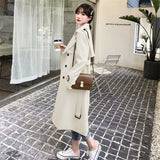 Toloer Trench Coat Female Spring And Autumn 2024 Spring New Medium And Long Korean British Style Small People Wear A Coat-Outfit