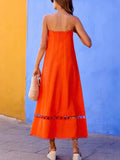 Women's Lace-Lace-Collateral Solid Sleeveless Dress Fashion Dress