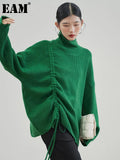 Drawstring Big Size Knitting Sweater Turtleneck Long Sleeve Women Pullovers New Fashion Tide Autumn Winter 2022