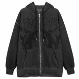 Angel Fairy Grunge Dark print Jacket Coat Women hip-hop streetwear Harajuku Anime hoodies coat zipper y2k E-girl