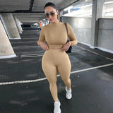 Winter Casual Two 2 Piece Set Sweatsuits Tracksuit For Women Outfits Turtleneck Crop Top Pants Suits Black Matching