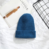 Women 2020 New Solid Knitted Warm Soft Trendy Hats Simple Korean Style Womens Wool Casual Caps Elegant All-match