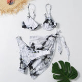 V-Bar Underwire Bikini 2021 New Three Pieces Bikini Set Swimwear Women Push Up Swimsuit Female Bathing Suit Beachwear