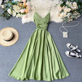 Gentle Wind Long Dress Children's Summer Dress 2023 New Goddess Heart Machine Open-Back Strap Halter Dress-Outfit