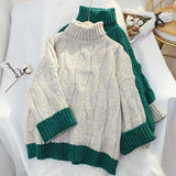 Sweater Women Solid Turtleneck Pullover Thick Sweaters 2022 New Winter Clothes Harajuku Vintage Jumper Loose