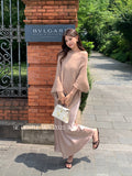 Xixi 2025 Autumn New White Label Thin Temperament Hanging Dress High-End Long Dress Female