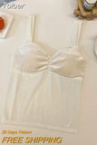 Women Vintage Velours Camis With Bra Pad Grace Plush Tank Tops Slim Off Shoulder Tops For Women Autumn