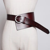 Pu Leather Multicolor Asymmetrical Wide Long Belt Personality Women New Fashion Tide All-match Spring Autumn 2023
