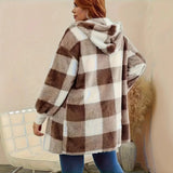 Fashion Plush Long-Sleeved Rib Hooded Loose
