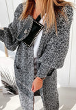 Fashion Grey Long Sleeve With Pocket Knit