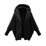 Autumer Winter Faux Fur Coat for Women Thick Loose Casual Hoodies Jackets Warm Batwing Sleeve Over Size Streetwear