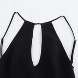Spring Style Buckle Dress With Collar And Bare Back Slim Sexy Dress 8342380-Outfit