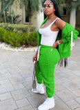 Casual Sport Zip Hoody Sweatshirt and Sweatpants 2 Piece Set Jogger