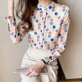 dot printing ladies shirts Women's Blouses 2021 Spring Autumn Long Sleeve Shirts Tops Blusas