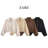Homemade New Women's Styling Casual 4-Colored Ponpon Zipper
