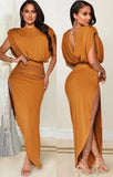 Elegant Sleeveless Ruched Split Irregular Party