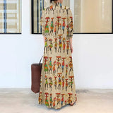 Elegant Printed Shirt Dress Women's Autumn Sundress ZANZEA Casual Long Sleeve Maxi Vestido Female Lapel Button