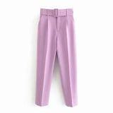 Office Ladies Long Sleeve Blazer + Trousers 2 Piece Set Blazer Suit Fashion Women's Pant Suit Simple Solid Color
