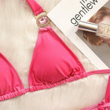 Toloer 2023 New Bikini Sexy Gradient Print Strap Swimsuit, Luxury Crystal Diamond Vacation