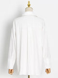Casual White Shirts For Women Lapel Collar Long Sleeve Button Through Loose Blouses Female 2022 Spring Clothing