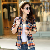Women's Plaid Shirts 2021 Autumn New Ladies Casual Delicate Tops Youth College Style Lady Long Sleeve Blouse