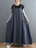 Summer Dresses Woman 2022 Fashion Big Pocket Denim Sling Dress Women's Loose Casual Women's Dresses Long Denim Strap