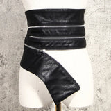 PU Leather Solid Belt For Women Minimalist Patchwork Zipper Oversized Belts Female 2020 Fashionable New
