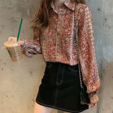 loose floral shirts blouses 2021 Spring Summer elegant Lantern sleeve Women's blouse Shirts Tops Style Blusas