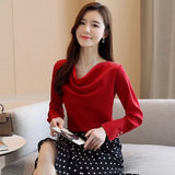 Women Blusas Mujer De Moda 2021 Long Sleeve White Blouse V-neck Chiffon Blouse Shirt Women Blouses Shirts Tops Blusa