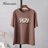 Leopard Printed T Shirt Women 100% Cotton Oversized Gothic Graphic Female Soft Tops Harajuku Loose Cusual Tees