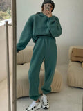 2022 Spring Women Hoodies Sweatshirt Tracksuit Fleece Cotton 2 Pieces Sets Female Pants