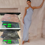 Spring And Summer New Sexy Solid Color Bodyless Sleeveless Back Temperament Dress